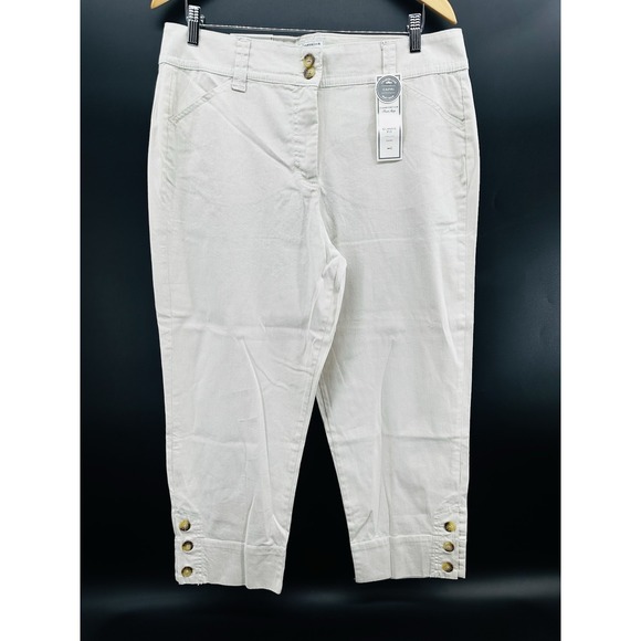 Charter Club Pants - Charter Club Womens Pant Shop Sz 14 Classic Pants Beige Pinstripe Capri JJ22